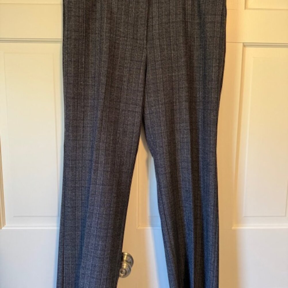 Dress Barn Gray Plaid Straight-Leg Trousers